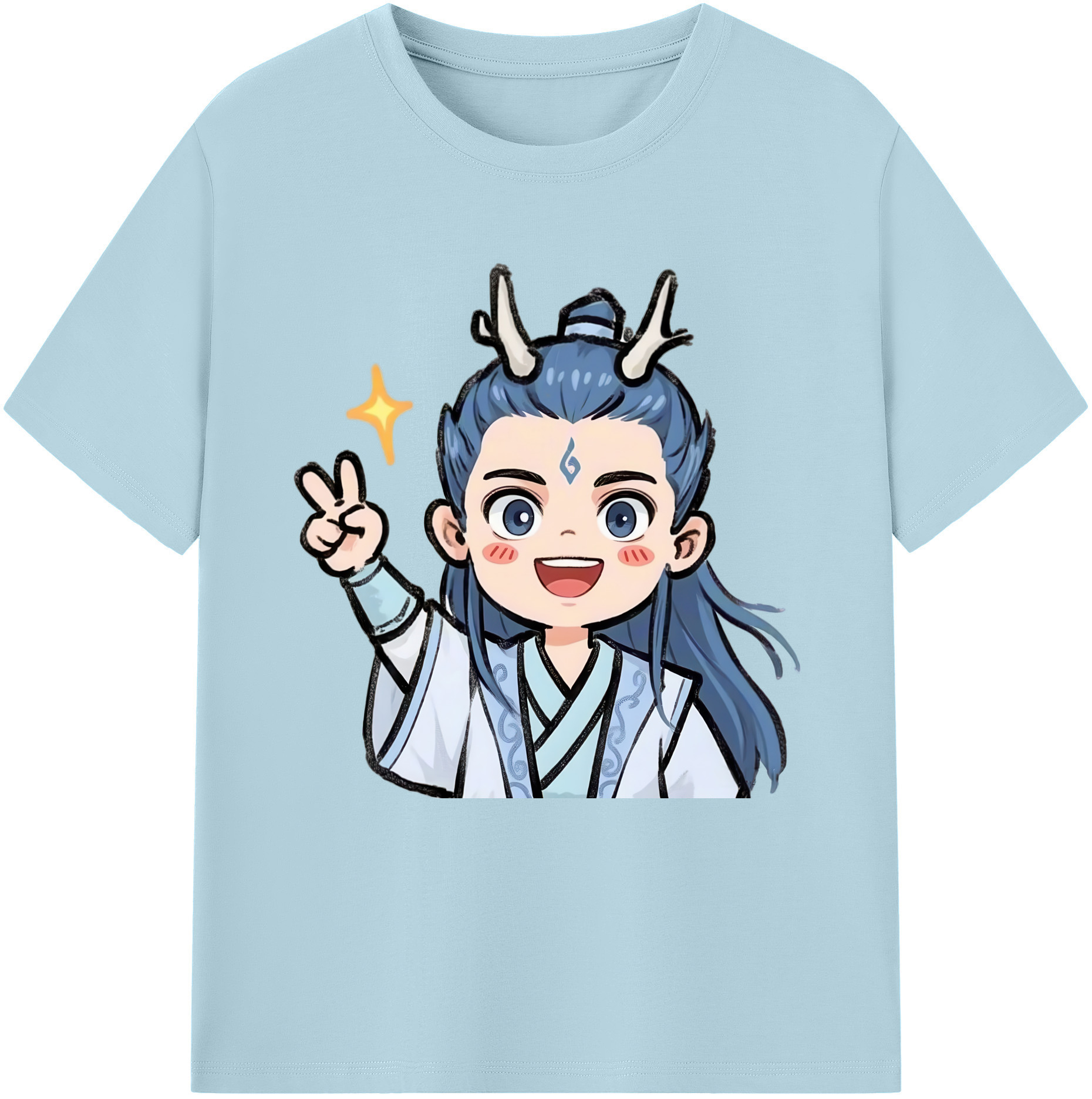 （画像用） Ne Zha 2 ナタ 魔童の大暴れ 綿100％半袖Tシャツ（フロントプリント）